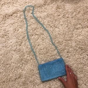 Beaded woven crossbody bag